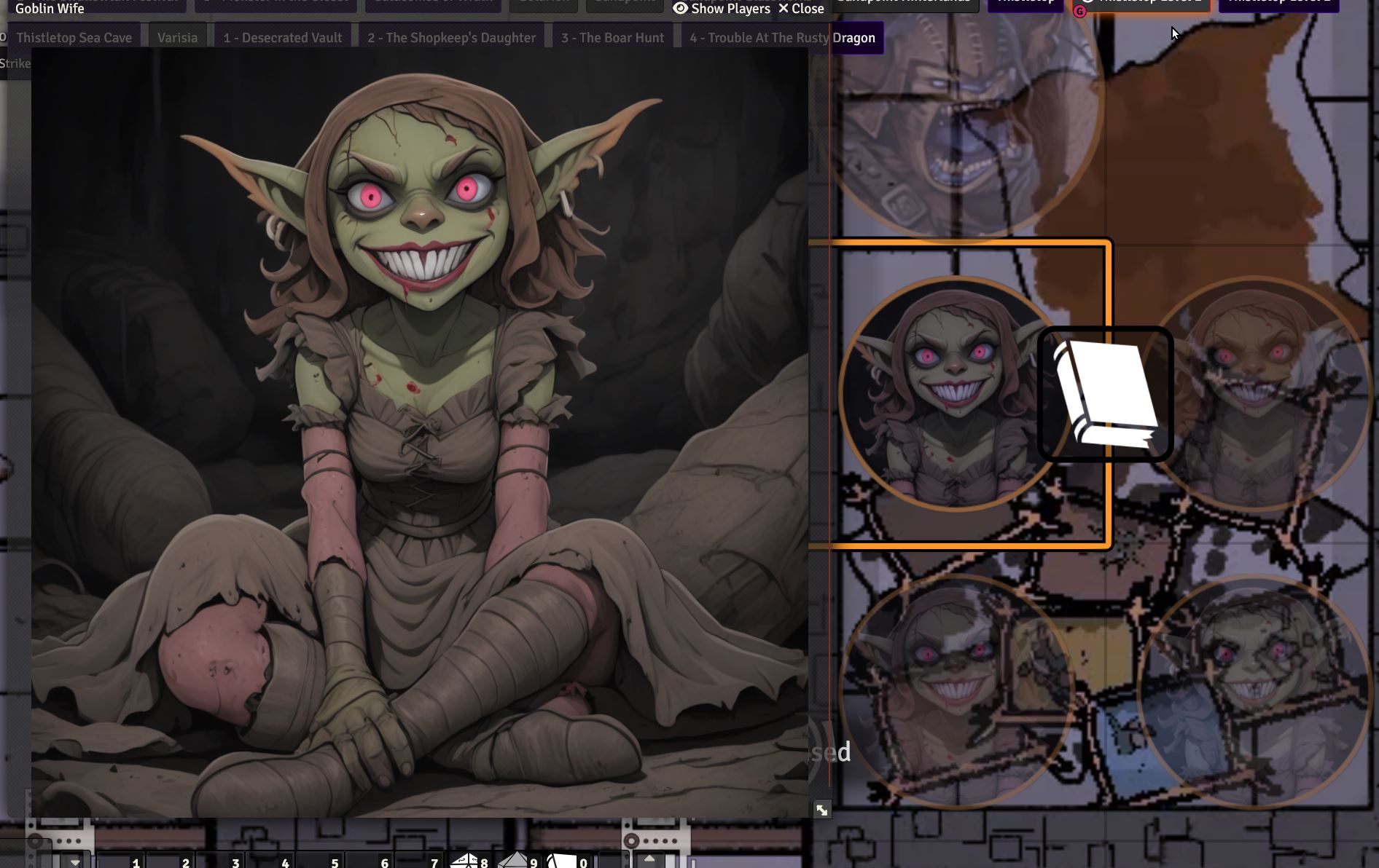 Goblin Wife art & token created using SDXL and a Lora